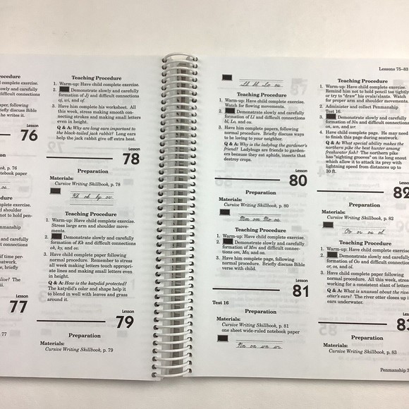 Abeka  3rd Grade Homeschool Language Arts 3 Lesson Plans Spiral Bound Book Manua - Picture 9 of 13